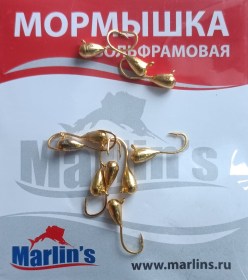 Мормышка вольфрам "Marlin's" Капля с ушком 3мм 0.46гр цв.1130-GO уп.10шт