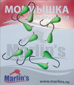 Мормышка вольфрам "Marlin's" Капля с ушком 4мм 1.05гр цв.006 1140 уп.10шт