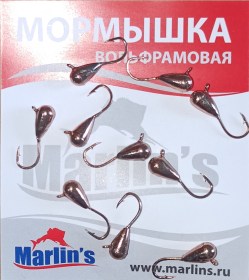 Мормышка вольфрам "Marlin's" Капля с ушком 4мм 1.05гр цв.C1140-CU уп.10шт