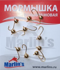 Мормышка вольфрам "Marlin's" Шар с ушком 4мм 0.65гр цв.G2840-GO уп.10шт