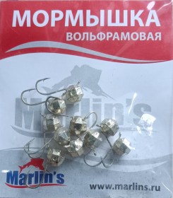 Мормышка вольфрам "Marlin's" Шар с ушком крупная грань 5,7мм 1.50гр цв.2657-SI уп.10шт