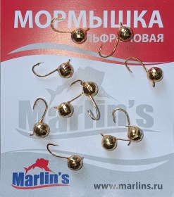 Мормышка вольфрам "Marlin's" Шар с ушком мелк. грань 5мм 1.20гр цв.1750-GO уп.10шт