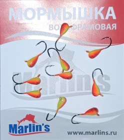 Мормышка вольфрам "Marlin's" Капля с ушком 3мм 0.46гр цв.007 1130 уп.10шт