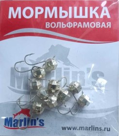 Мормышка вольфрам "Marlin's" Шар с ушком крупная грань 5,7мм 1.50гр цв.2657-SI уп.10шт
