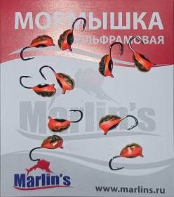 Мормышка вольфрамовая "Marlin's" ВЯТСКАЯ Личинка №2 7100-100 уп.10шт