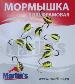 Мормышка вольфрамовая "Marlin's" ВЯТСКАЯ Личинка №2 7100-103 уп.10шт