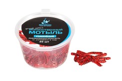  Мотыль искусственный "Посейдон" цв.Красный (х20)