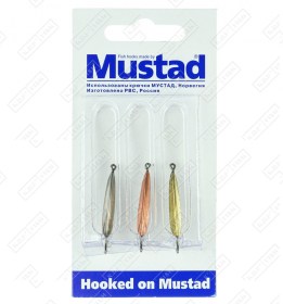 Набор зимних блесен KDF Mustad Хищник PR-57 1,6г 3 шт/уп