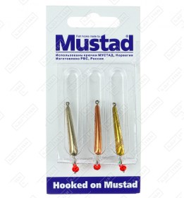 Набор зимних блесен KDF Mustad Хищник PR-59+Шар 2г 3 шт/уп