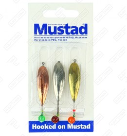 Набор зимних блесен KDF Mustad Овал+Шар 5,4г 3 шт/уп