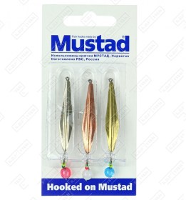 Набор зимних блесен KDF Mustad Пелла+Шар 2,8г 3 шт/уп