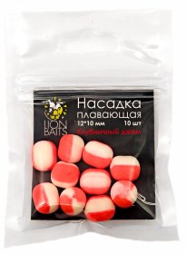 НАСАДКА плавающая двухцветная Lion Baits 12x10мм "КЛУБНИЧНЫЙ ДЖЕМ" 10шт В ПАКЕТЕ