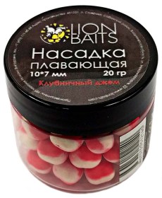 НАСАДКА плавающая двухцветная Lion Baits "КЛУБНИЧНЫЙ ДЖЕМ" 10x7мм 20г В БАНОЧКЕ