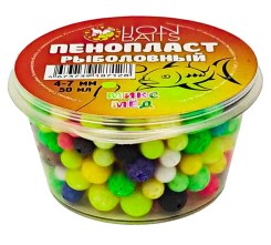 Пенопласт Цветной микс Lion Baits 4-7мм "МЕД" 50мл