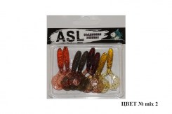 Съедобный силикон ASL «Дабл-Твистер» цв.mix 2 L- 10см (4″) уп.4шт