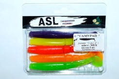 Съедобный силикон ASL «Самурай» цв.mix 3 L- 10см (4″) уп.5шт