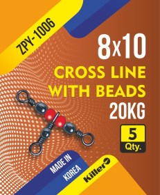 Вертлюг Killer тройной Crossline with beads 12*14 арт.1006