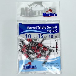 Вертлюг "Marlin's" SH4010-012 Barrel Triple Swivels style C 10шт уп.10