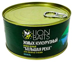 Жмых Lion Baits Кукурузный промасленный Большая река "ВАНИЛЬ" 10шт Ж/Б