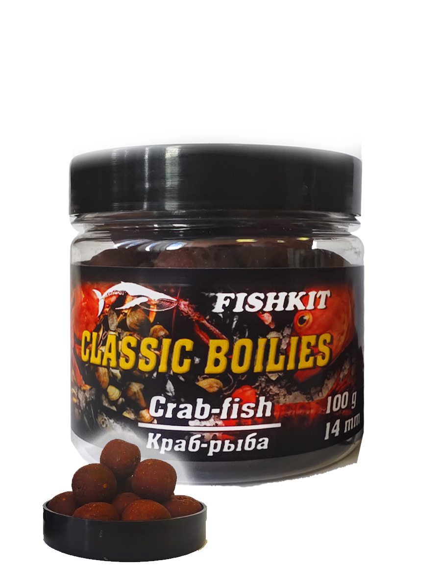 Бойлы "FISHKIT" Classic тонущие КРАБ-РЫБА 20мм 100г