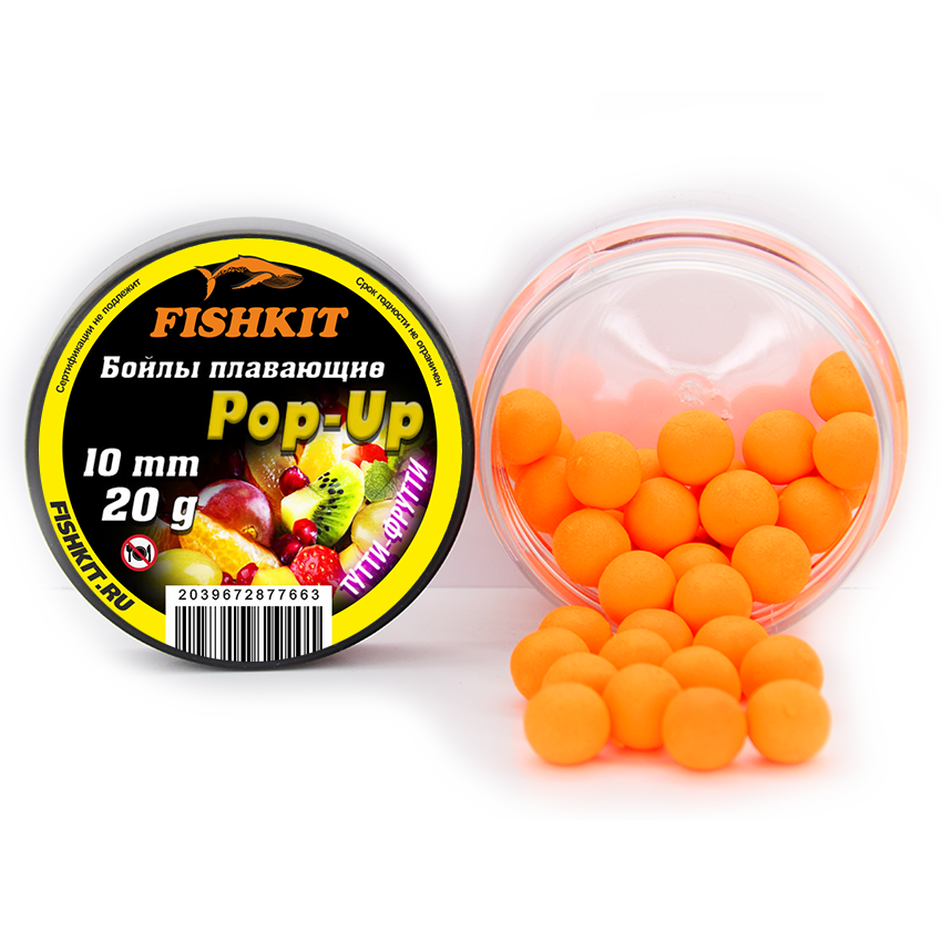 Бойлы "FISHKIT" POP-UP 10mm ТУТТИ-ФРУТТИ