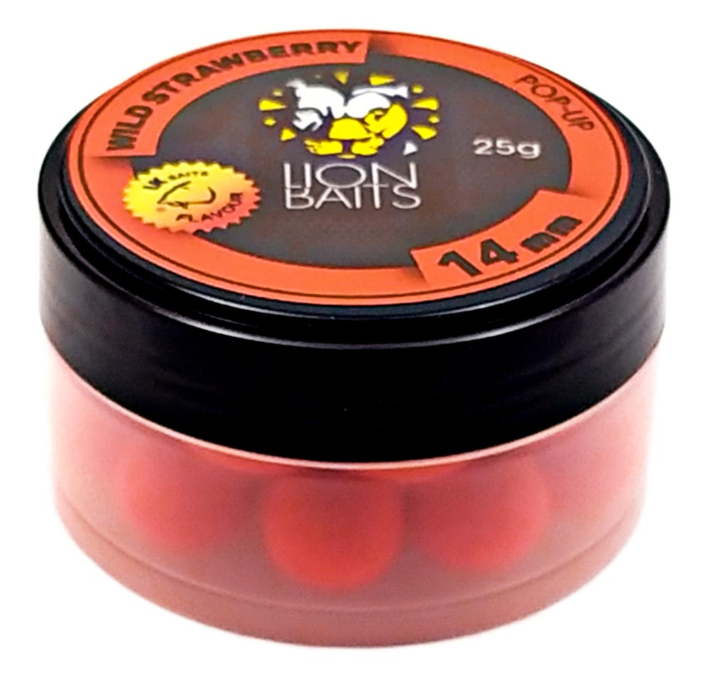 Бойлы Pop-Up Lion Baits 14 мм "ЗЕМЛЯНИКА" 25 г