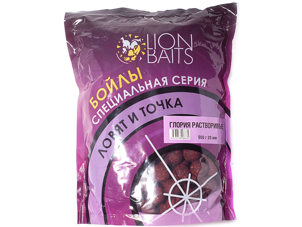Бойлы Растворимые Ловят и Точка Lion Baits ГЛОРИЯ 20ММ "КЛУБНИКА КУПАЖ" 900 г.