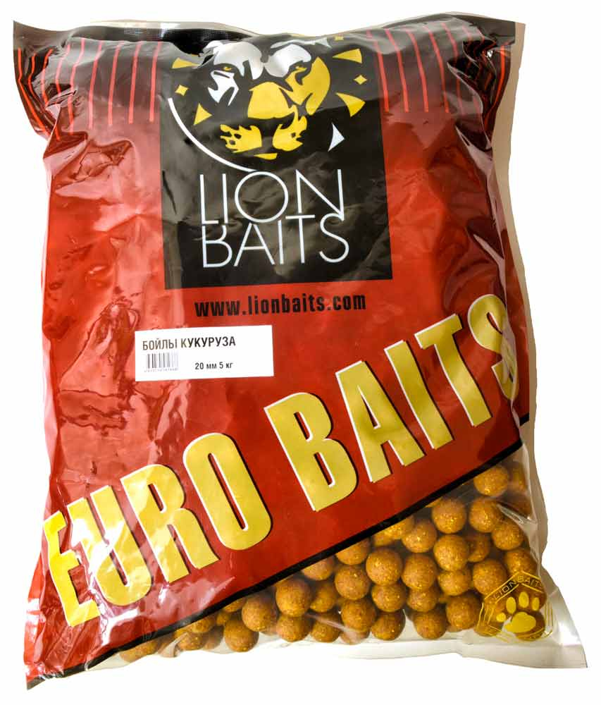 Бойлы Тонущие Lion Baits Евро 20мм 5кг "КУКУРУЗА"