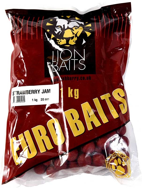 Бойлы Тонущие Lion Baits Евро 20мм "КЛУБНИЧНЫЙ ДЖЕМ" 1кг