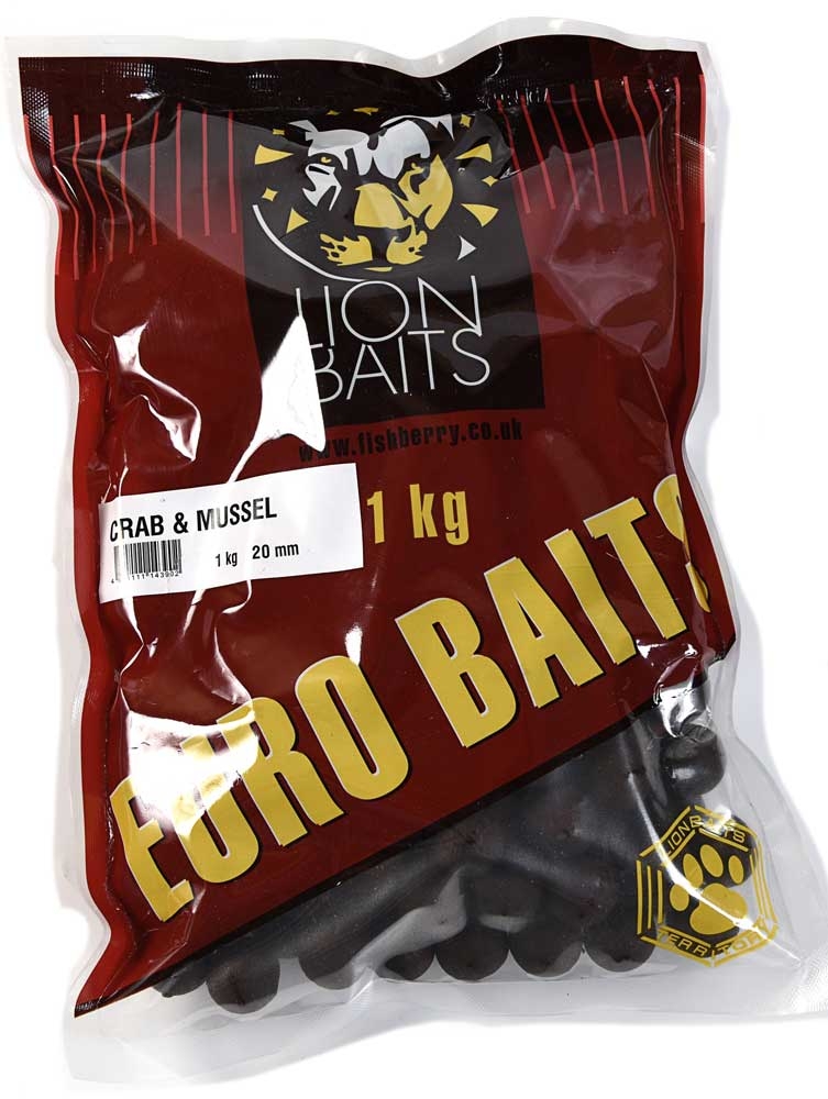 Бойлы Тонущие Lion Baits Евро 20мм "КРАБ-РАКУШКА" 1кг