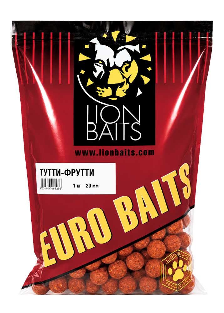 Бойлы Тонущие Lion Baits Евро 20мм "ТУТТИ-ФРУТТИ" 1кг