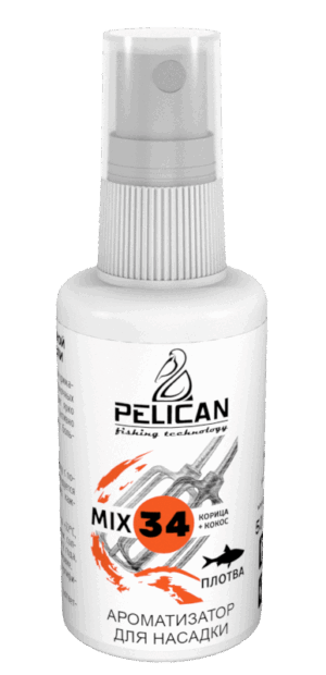 Дип-Спрей PELICAN "MIX 34 ПЛОТВА-КОРИЦА+КОКОС" 50мл