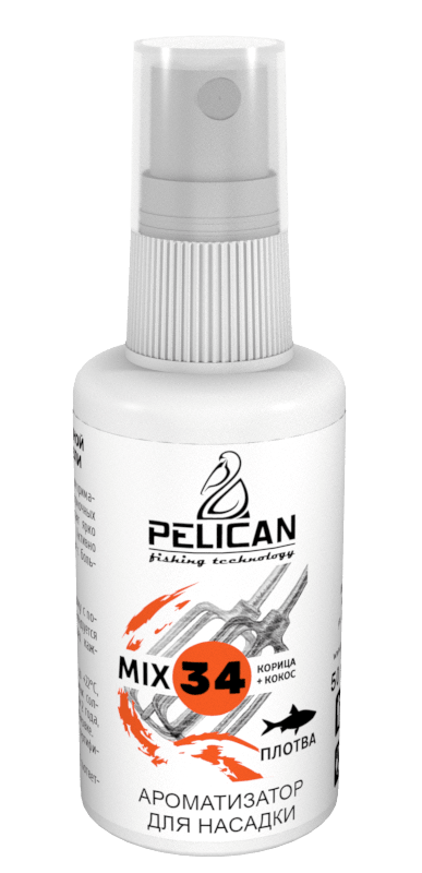 Дип-Спрей PELICAN "MIX 34 ПЛОТВА-КОРИЦА+КОКОС" 50мл