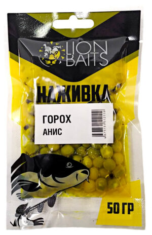 ГОРОХ Lion Baits "Наживка" натуральный "АНИС" 50г В ПАКЕТЕ