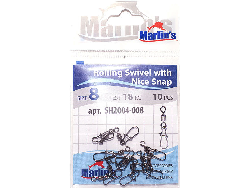 Карабин "Marlin's" SH2004-008 Rolling Swivels with Nice Snap уп.100шт
