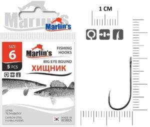 Крючок "Marlin's" BIG EYE ROUND BLN № 6 уп.5шт