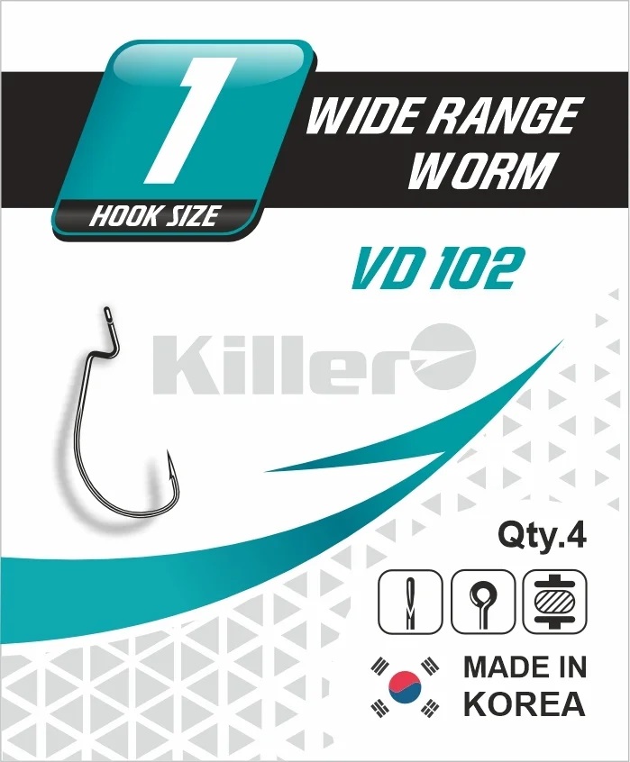 Крючок офсетный Killer Wide range worm №2/0 арт.102