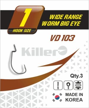 Крючок офсетный Killer Wide range worm big eye №1 арт.103