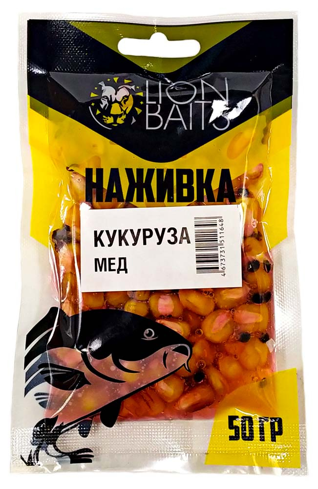 Кукуруза Lion Baits Наживка натуральная "МЕД" 50г