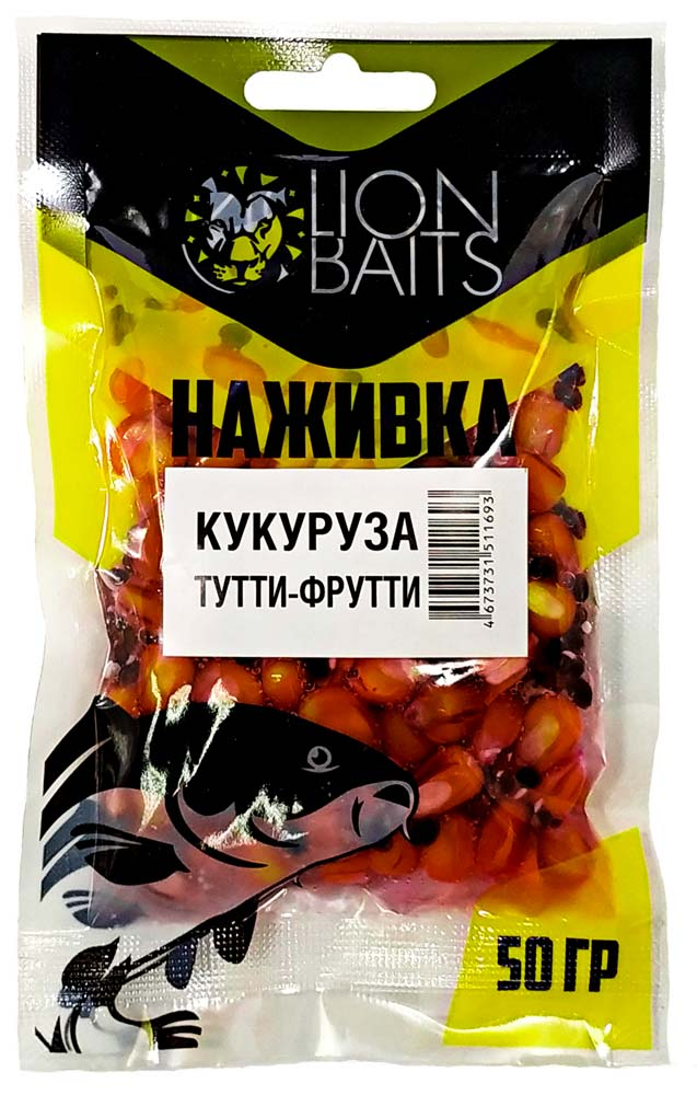 Кукуруза Lion Baits Наживка натуральная "ТУТТИ-ФРУТТИ" 50г