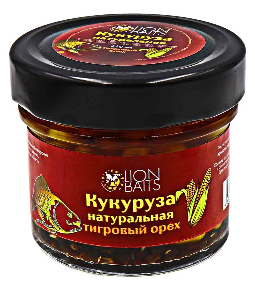 Кукуруза Lion Baits В СТЕКЛЕ "ТИГРОВЫЙ ОРЕХ" 110мл (12)