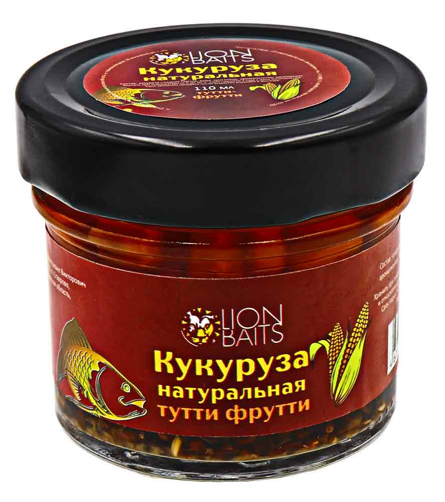 Кукуруза Lion Baits В СТЕКЛЕ "ТУТТИ-ФРУТТИ" 110мл (12)