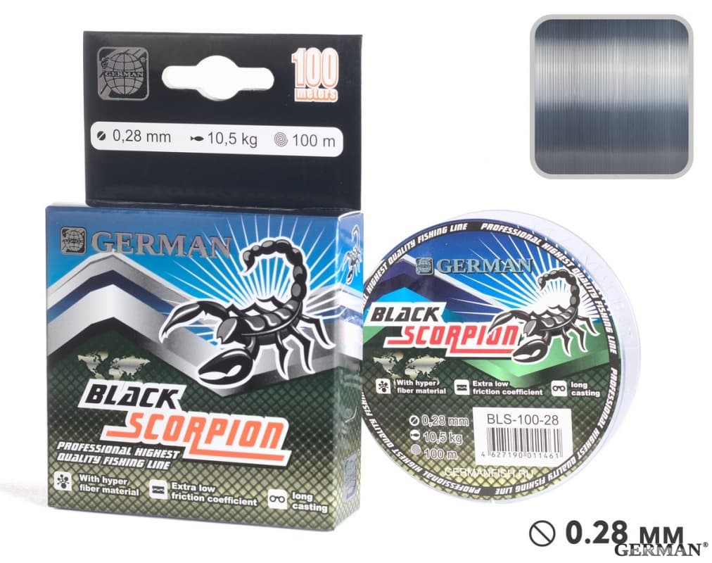 Леска "BLACK SCORPION - 2" 100 м / 0.28 мм