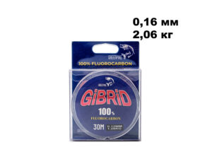 Леска Флюорокарбон 100% GIBRID 30m 0.16mm