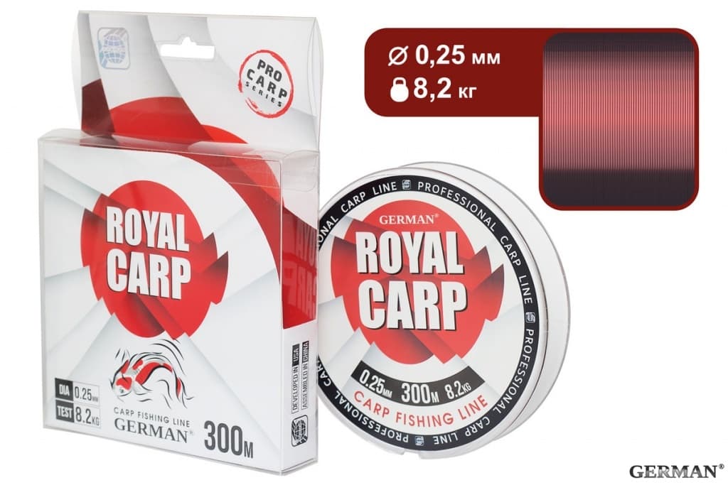 Леска карповая "ROYAL CARP BU" 300 м / 0.25 мм