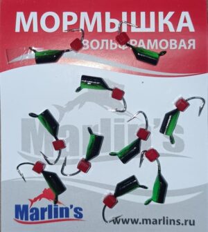 Мормышка вольфрам "Marlin's" Гвоздекубик рубин 3мм 0.90гр арт:7230-403 уп.10шт