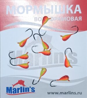 Мормышка вольфрам "Marlin's" Капля с ушком 3мм 0.46гр цв.007 1130 уп.10шт