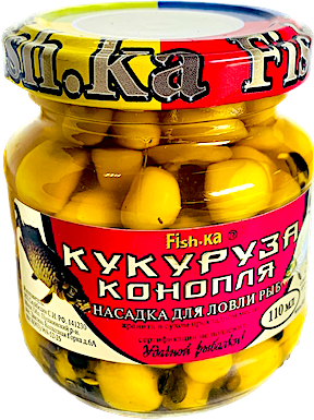 Насадка "Fish.ka" "Кукуруза-Конопля" ОПАРЫШ ЧЕСНОК в стекле 110мл