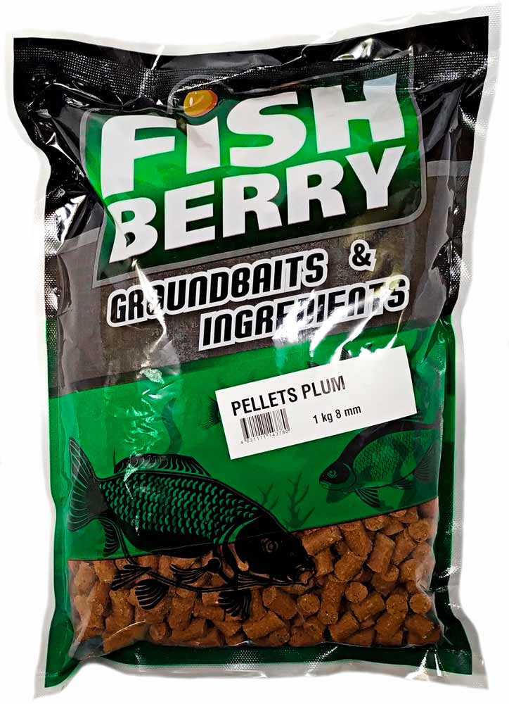 Пеллетс Быстрорастворимый Fishberry "СЛИВА" 8мм 1 кг