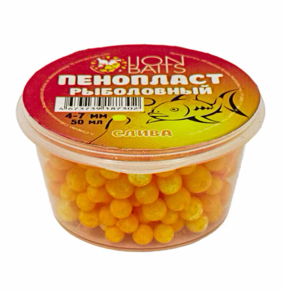 Пенопласт ОДНОЦВЕТНЫЙ Lion Baits 4-7мм "СЛИВА" 50мл